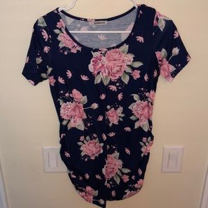 Navy Blue 💙 Maternity Shirt with Flowers 💐